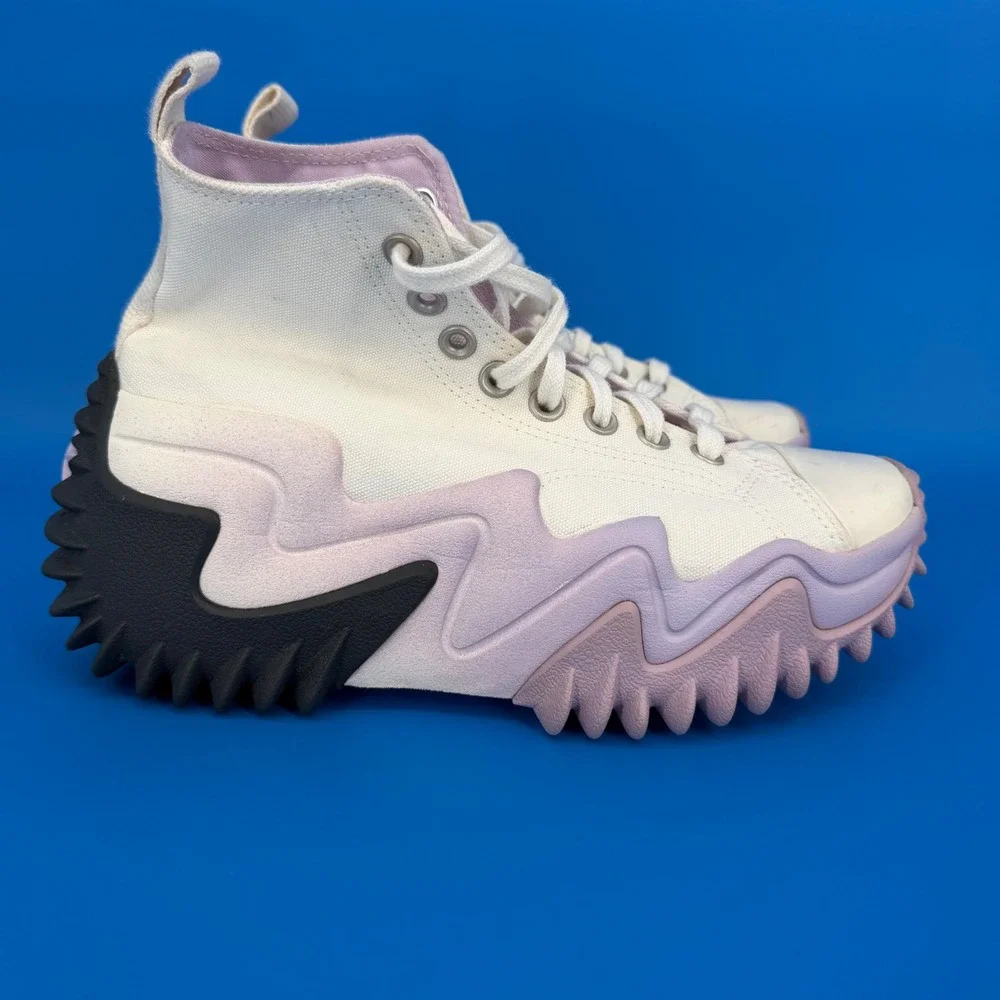 Converse Run Star Motion Platform High Top Egret Pale Amethyst 172891C Womens 8 - Picture 5 of 8
